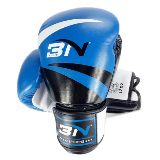 Gants de boxe BN bleus et noirs vue de face