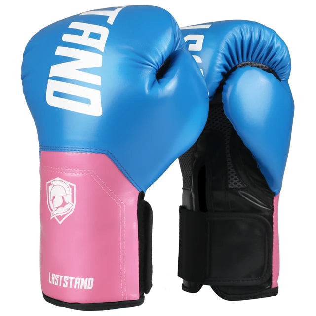 Gants de boxe Laststand bleus et roses en PU cuir