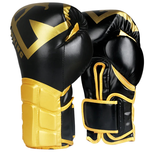 Gants de boxe Laststand noirs et dorés en PU cuir