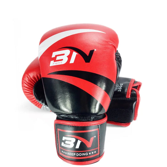 Gants de boxe BN rouges et noirs vue de face