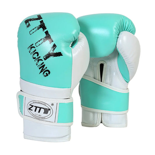 Gants de boxe ZTTY turquoises et blancs