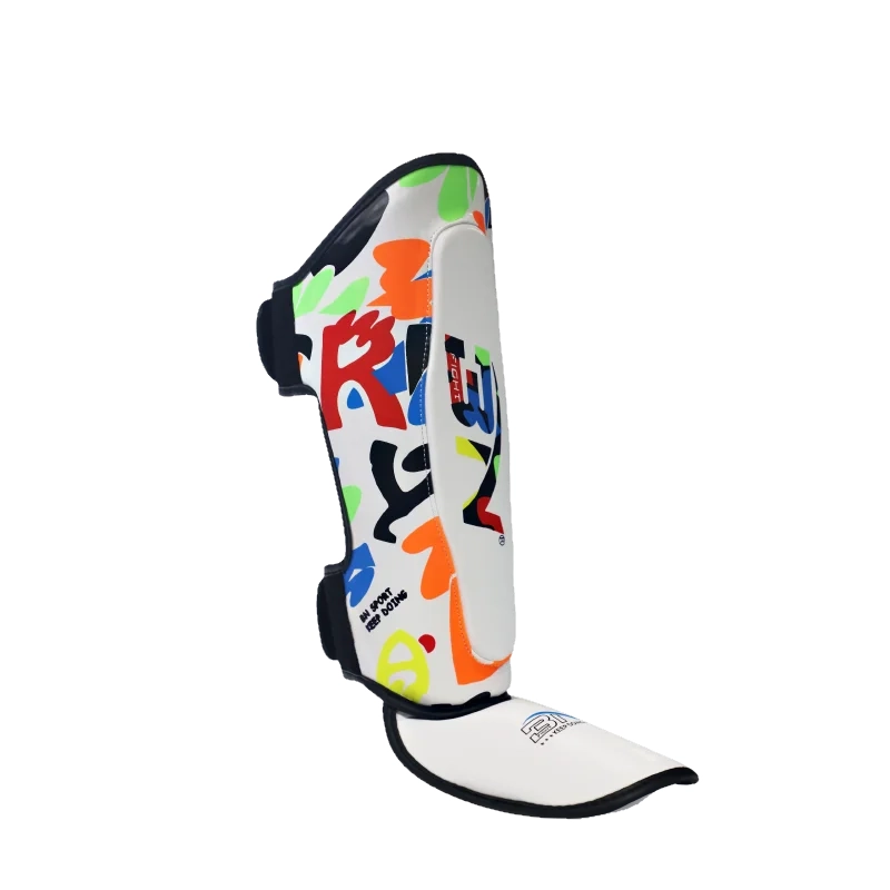 Protège-tibias de boxe pour enfants BN 3-11Y blanc - vue latérale