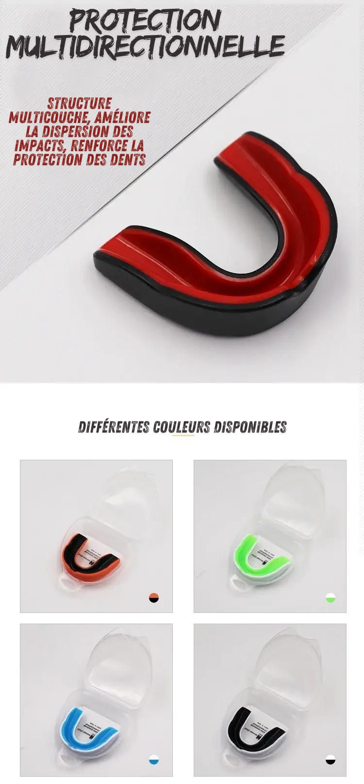 Protège-dents rouge et noir WARRIOR FIRST offrant une protection multidirectionnelle