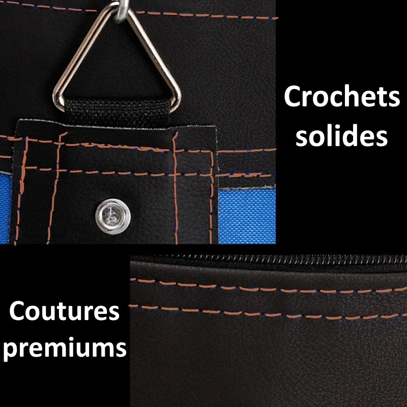Détails des crochets solides et des coutures premium du sac de frappe.