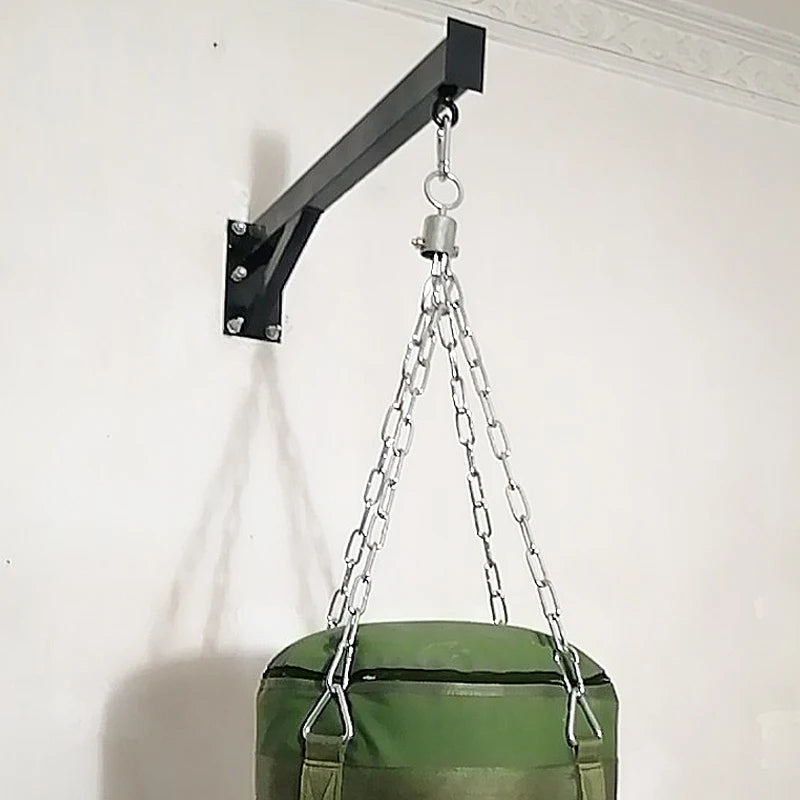 Support mural de sac de boxe avec sac de frappe vert suspendu