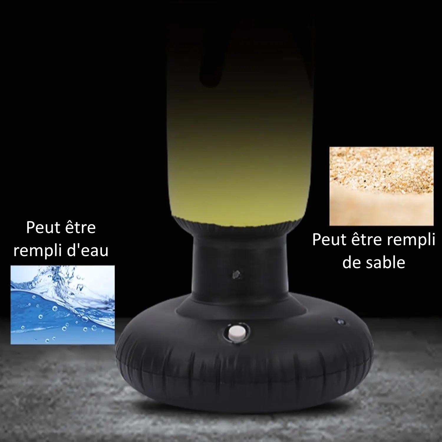 Base de punching-ball gonflable pouvant être remplie d'eau ou de sable