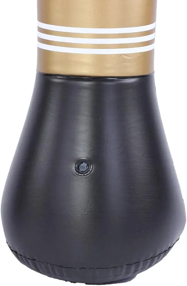 Base du punching ball gonflable doré montrant le bouchon