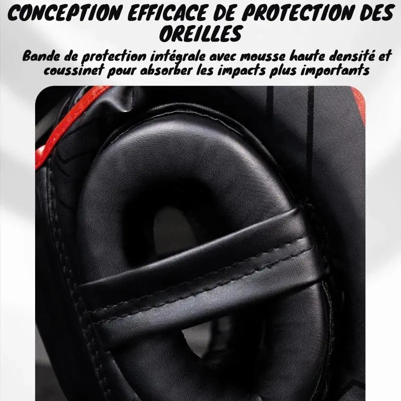 Casque de boxe Gingpai avec protection efficace des oreilles et mousse haute densité.
