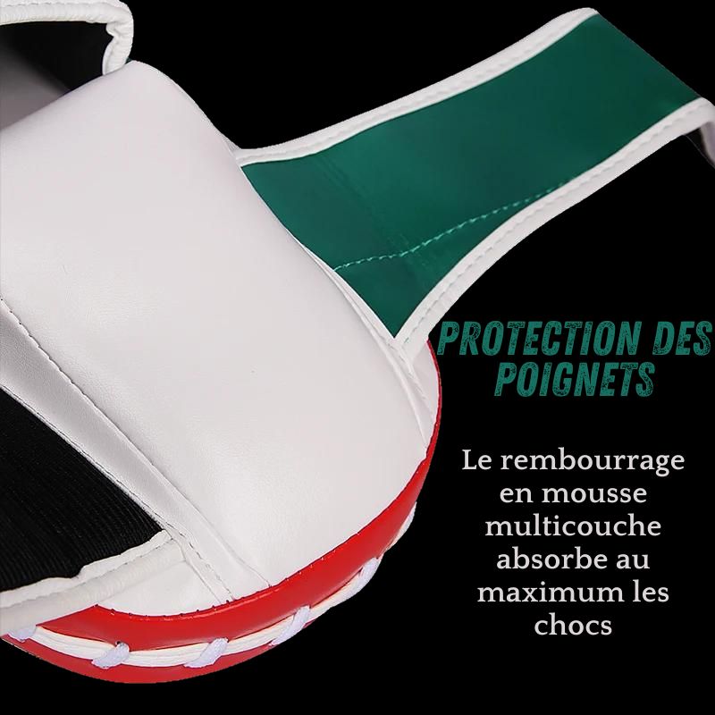 Rembourrage en mousse multicouche pour la protection des poignets sur les pattes d'ours de boxe Gingpai.